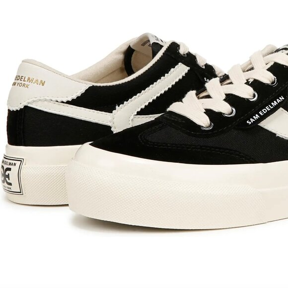 Sam Edelman Simone Platform Black and Cream Low-Top Sneakers NWOT - Picture 3 of 14